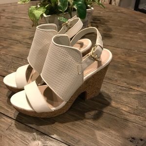 White platform sandals
